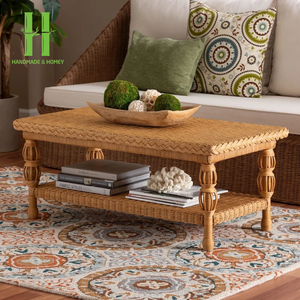 Table basse en rotin naturel moderne de haute qualité, fabriquée à la main, durable et écologique, meubles de maison en provenance du Vietnam, artisanat - Product Image 3