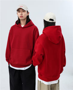 Sweat à capuche en molleton épais 500gsm, sweat à capuche oversize à épaules tombantes, sans ficelle, pull à capuche unisexe pour homme - Product Image 3