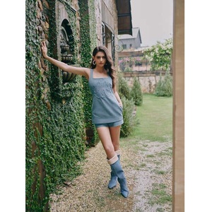 Soft Fabric Blue Bliss Short ENZO & LEO Denim Short High-End Marca local de Vietnam - Product Image 1