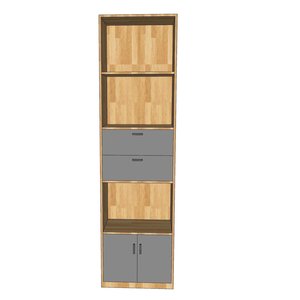 Armoire de classement multifonctionnelle minimaliste en bois naturel avec tiroirs et compartiments 60x40x220cm pour bureau, entrepôt, salle de sport, école, hôtel, hôpital - Product Image 2