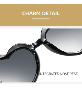 2025 Trendy Retro Stylish Oversized Light Weight Heart-shaped Sunglasses UV400 for <b>Men</b> or Women - Product Image 4