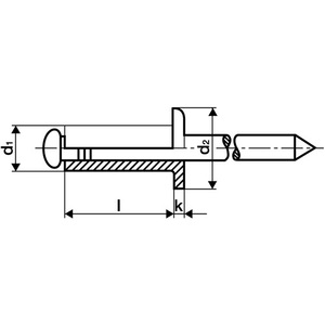 Rivets aveugles GESIPA 250 pièces avec tige de diamètre X longueur 6 X 18 mm, en aluminium/acier - Product Image 3