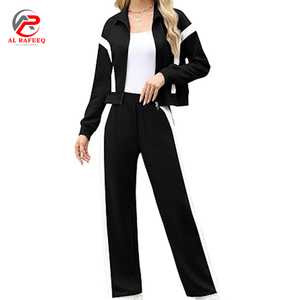 Conjunto de chándal de pantalón largo y cremallera para mujer de 2 piezas con logotipo personalizado éxito de ventas - Product Image 6