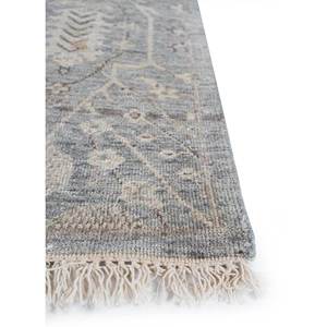 Alfombra de Lana Anudada a Mano con Patrón Geométrico Azul, Estilo Jaipur, para Uso Doméstico en Sala de Estar o Pasillo - Product Image 4