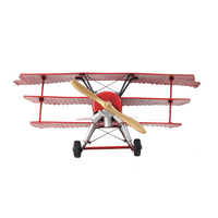 Maquette d'avion en bois peinte à la main, modèle triplan d'époque Red Baron Fokker 1917, décoration autoportante classique d'aviation, personnalisable OMH