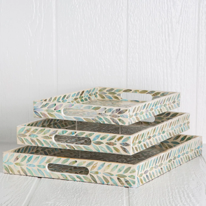 Bandeja de servicio con Incrustaciones de nácar hechas a mano de alta calidad, tamaño personalizado, las mejores bandejas para fregona al por mayor - Product Image 1