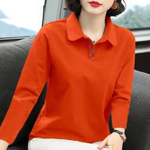 Polos élégants à col montant pour femmes Chemise d'été de qualité supérieure pour femmes Chemises polo à manches longues Vente en gros - Product Image 3