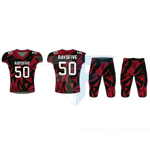 Conjunto de Uniforme de Fútbol Americano Personalizado con Logotipo, Alta Calidad, Transpirable, Antibacteriano, Secado Rápido, Manga Corta, 100% Poliéster - Product Image 3