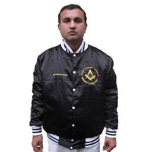 Blousons Bomber en Satin Noir Écologiques pour Hommes RBI – Styles Universitaires et de Baseball – Prêts pour l'Hiver - Product Image 1