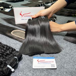 100% véritable extension de cheveux humains couleur noire naturelle os droit machine trame cheveux de haute qualité prêt à expédier - Product Image 1