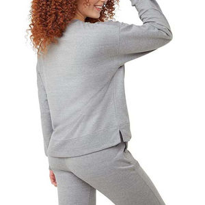 Sweat-shirts d'hiver en molleton de coton à col rond brodés sur mesure en gros, respirants, pulls oversize pour femmes, devant - Product Image 3