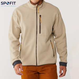 Chaqueta Bomber con Capucha y Cuello Alto de Lona Gruesa Vintage con Logotipo Personalizado para Hombre, con Cierre de Cremallera, Unisex, Cálida para Exteriores - Product Image 5