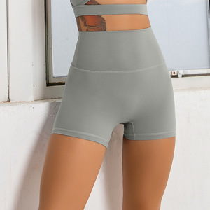2025 pantalones cortos de entrenamiento de Yoga de cintura alta para mujer deportes Fitness fruncido Control de barriga levantamiento de glúteos logotipo personalizado patrón lavado - Product Image 4