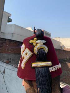 Fez SHRINER marron avec broderie à la main TEMPLE NAM - Product Image 3