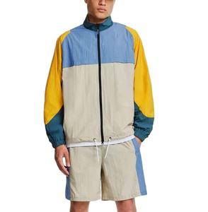 Custom Zip Up Retro Windproof Color Block Nylon Printed <b>Summer</b> Best Quality Colorblock Windbreaker <b>Jacket</b> <b>For</b> <b>Men</b> - Product Image 4