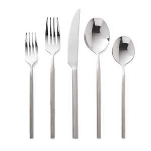 Achetez un ensemble de couverts en argent poli, ustensiles de cuisine, couverts de qualité supérieure en acier inoxydable, couverts de restaurant, couverts de maison - Product Image 1