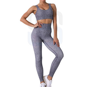 Nouveauté : Ensemble de yoga 2 pièces pour femme – Spandex/Polyester sans couture, séchage rapide et respirant, logo et emballage personnalisables - Product Image 1