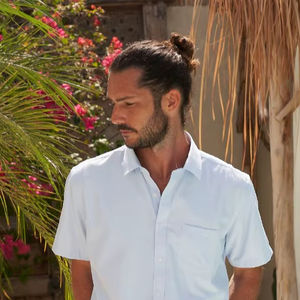 เสื้อเชิ้ตแขนสั้นสำหรับผู้ชาย, เสื้อ40% ผ้าฝ้าย + 60% โพลีเอสเตอร์ - Product Image 5