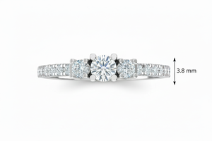 Elegant Certified Three <b>Stone</b> Round Diamond Ring For Women's - Product Image 2