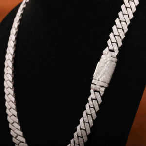 14mm corte redondo VVS Moissanite diamante cadena de eslabones cubanos Iced Out joyería para hombres 925 plata esterlina - Product Image 5