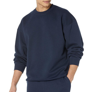 Sudaderas de Gran Tamaño para Hombre, 100% Algodón, con Logotipo Personalizado, Cuello Redondo Holgado, Sudadera Básica de Invierno - Product Image 1