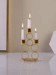 Support de bougie de luxe en métal en forme de croissant, porte-bougie conique, décoration islamique pour le Ramadan, l'Aïd, les mariages, centre de table, décoration de luxe pour la maison - Product Image 5