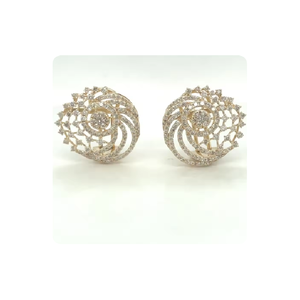 Pendiente de diamante natural de corte brillante redondo de lujo más vendido para ocasiones especiales y celebraciones en venta de India - Product Image 6