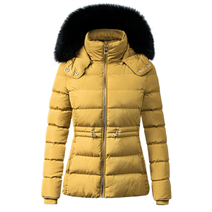 Chaqueta acolchada de cuello de piel con logotipo personalizado OEM, chaqueta bomber gruesa de moda, Material de lana, gabardina de zorro, ropa de abrigo con cremallera para primavera e invierno - Product Image 6