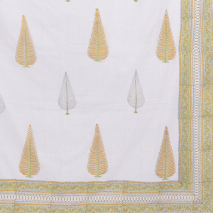 Couvre-lit et Nappe Fleurs Colorées Brodés Main Aari Kantha 100% Coton Duck 150x225cm - Product Image 4