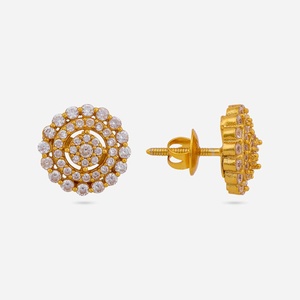 Boucles d'oreilles vintage plaquées or Silver Temple 188159, design clou, motif fleur et cloche, pour mariage, fiançailles, fête, pierre principale perle - Product Image 4
