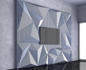 Décoration murale suspendue en bois faite à la main, design Art déco moderne, pour unité TV, anniversaire - Product Image 3