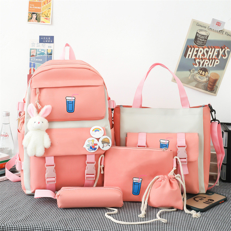 NEW IN✨The Mok Kids backpack set is a three-piece school set designed for students, featuring a main backpack, a shoulder tote bag, and a pencil case. Mok Kids Backpack Set GHs 500.00