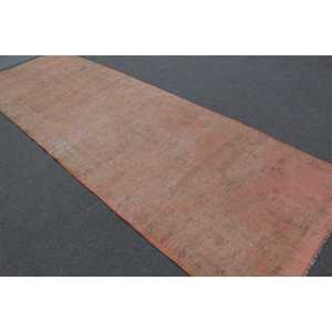 Vintage Rug, Runner 3.9x12.1 ft Turkish Rug, Orange <b>Brown</b> Patchwork <b>Wool</b> Rug - Product Image 4