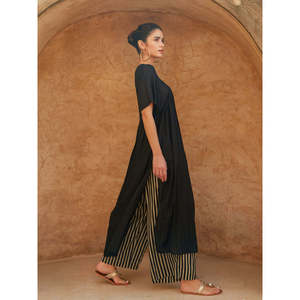 Kurta en modal uni noir nuit - Product Image 2