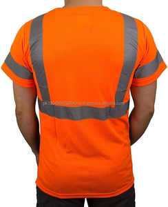 Camisetas de Alta Visibilidad Reflectantes de Seguridad de Manga Larga Color Rojo al por Mayor - Product Image 4