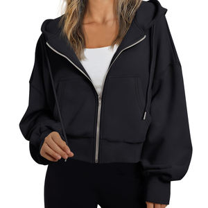 เสื้อฮู้ดมีซิปแบบสั้นสำหรับผู้หญิงสินค้ามาใหม่เสื้อฮู้ดแบบสวมหัวตัวสั้นแบบครอปสำหรับผู้หญิงสินค้ามาใหม่ - Product Image 2