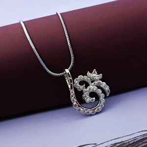 OM AUM Ohm Pendentif Chaîne Collier Inde Spirituel Bonne Chance CZ Bijoux Cadeau pour Hommes Femmes - Product Image 1