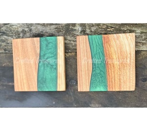 Wood & Epoxy Resin Cheese Charcuterie Board Square Rectangle Shape Custom Logo Resin Chopping Board Best Selling <b>Sale</b> - Product Image 3