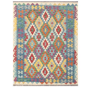 Alfombra Kilim de Maimana, Afganistán, 206 x 158 cm, Alfombras y Conjuntos Tradicionales Afganos - Product Image 1