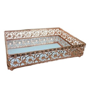 Plateau en aluminium fini rustique écologique sophistiqué décor à la maison technique d'émail de couleur pour les assiettes de plats de fête - Product Image 1