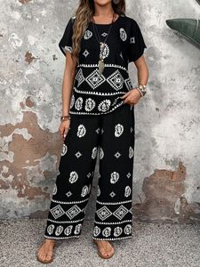 2025 alla moda abbigliamento donna Boutique Street Wear t-shirt ricamata a manica corta e <span class=keywords><strong>Maxi</strong></span> gonna lunga Set 2 pezzi - Product Image 6