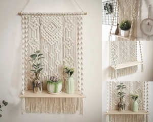 Macramé Tenture murale Art Statement fait à la main Boho Accent décoratif pour salon chambre bureau et intérieurs modernes - Product Image 4