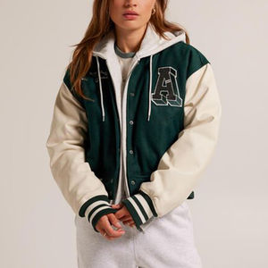 Chaquetas universitarias rellenas de algodón de calidad superior para mujer, diseño personalizado, ropa informal deportiva larga, transpirable, Béisbol personalizado OEM - Product Image 4