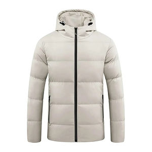 Personnalisé Hommes Hiver Toile Stand Manches Longues Fermeture Éclair Solide Avant Haute Qualité Imperméable Respirant Séchage Rapide Casual Puffer - Product Image 5