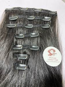 Wholesale Straight <b>Clip</b> in Weft Hair Human Natural Hair 100% Vietnamese Virgin Hair Wig for Black Women - Product Image 4