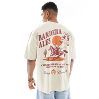 T-shirts graphiques décontractés pour hommes, coupe ample et oversize, 100% coton, 220 grammes, imprimé au dos, anti-boulochage, séchage rapide, du fabricant bangladais