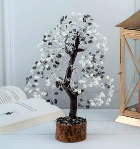 La mayoría de las ventas hechas a mano piedra Natural Hematita y howlita piedras preciosas Chips ágata árbol para la decoración del hogar - Product Image 1