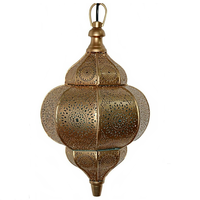 Fournisseur de gros de lampes suspendues de style oriental décoratif marocain en métal poli doré