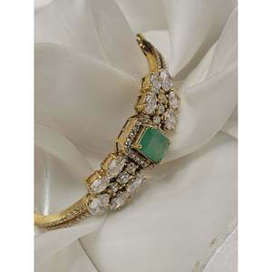 Polki Green Moissanite <b>Bracelet</b> & <b>Bangle</b> Elegant Stone Jewelry Accessory - Product Image 2