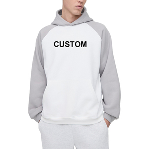 OEM personnalisé hommes manches raglan sweats à capuche pull-over en polaire lourde Streetwear fabricant de sweats à capuche de haute qualité - Product Image 1